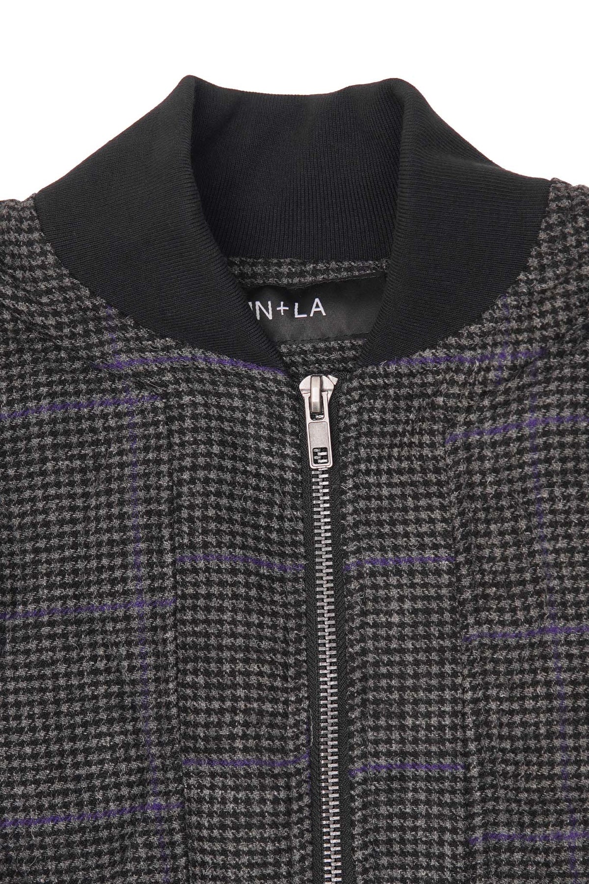 "THAI" BOMBER JACKET IN PIGEON PLAID/CITRON