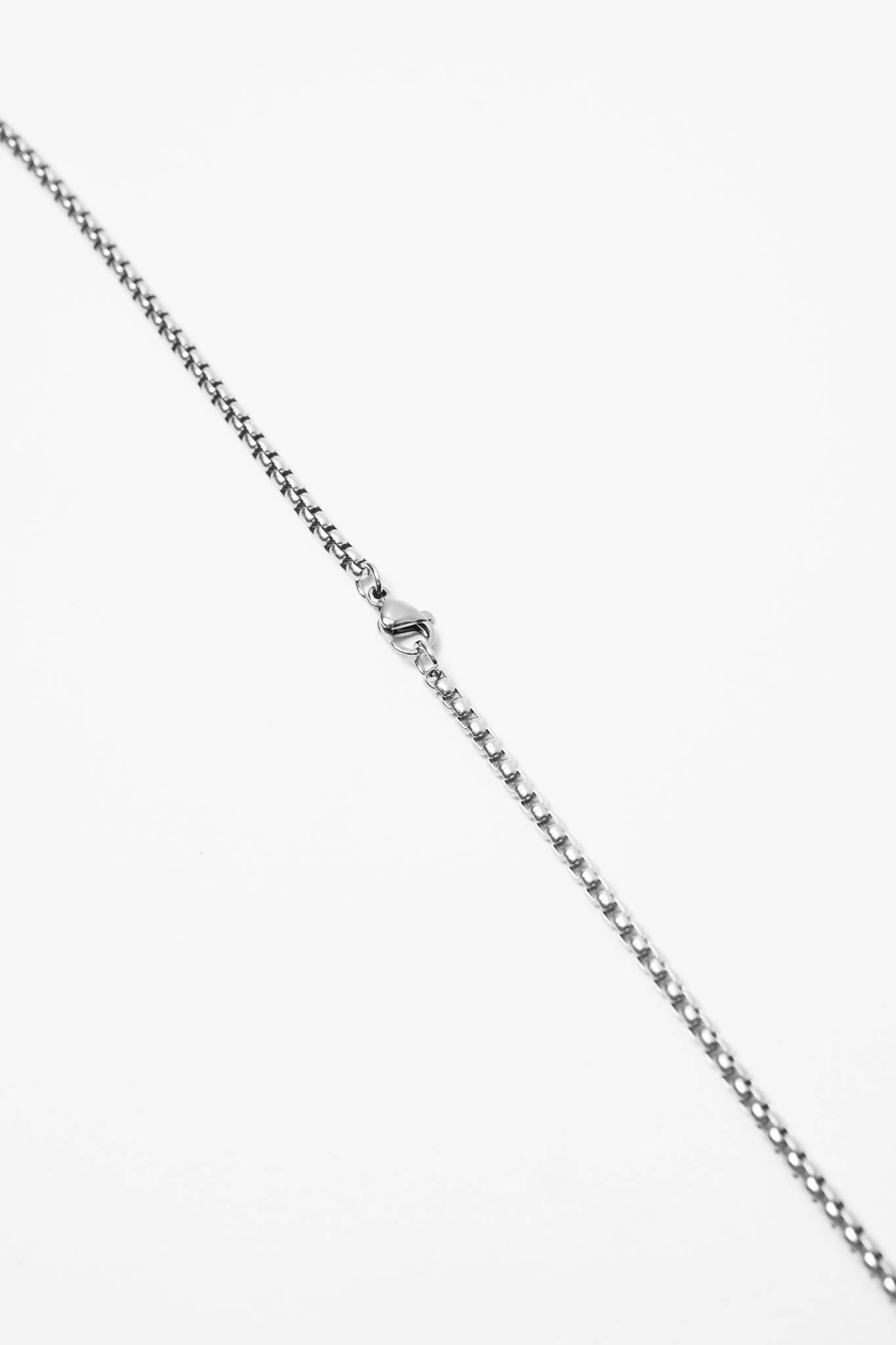 ROSE QUARTZ ICED PENDANT W/ BOX CHAIN