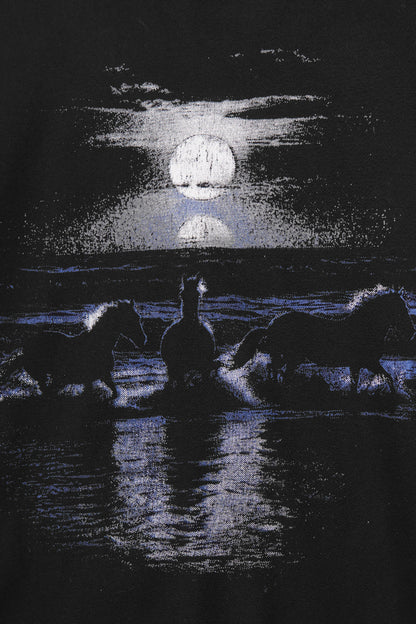 "HORSE POWER" TEE IN MIDNIGHT