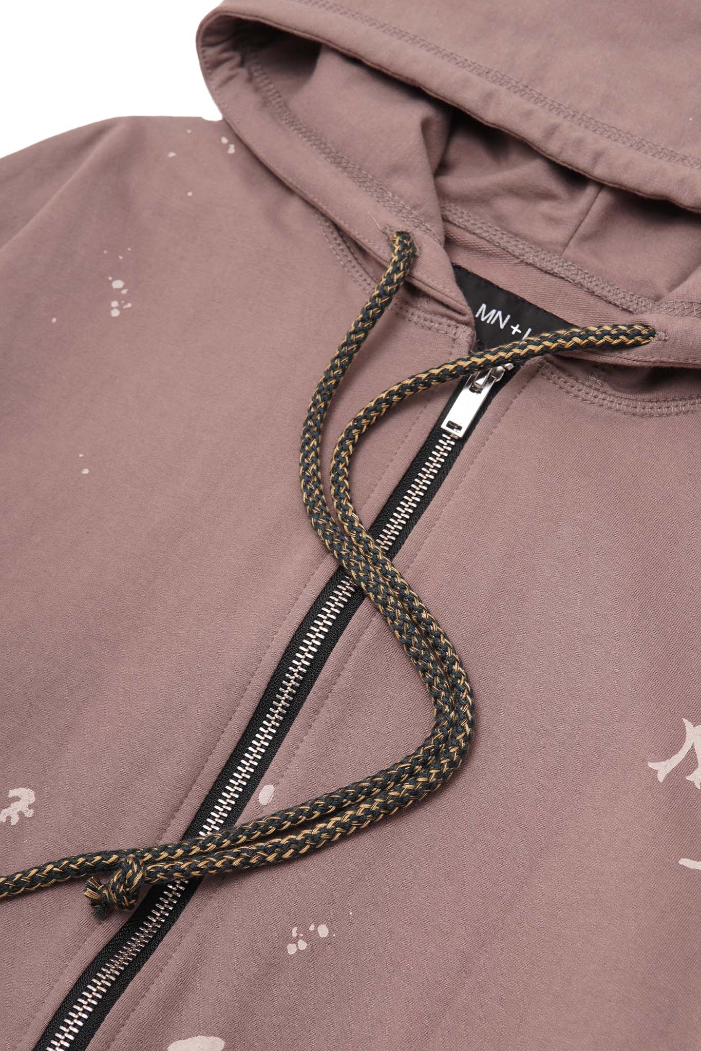 "HITTER" PAINTER'S ZIP HOODIE IN MAUVE