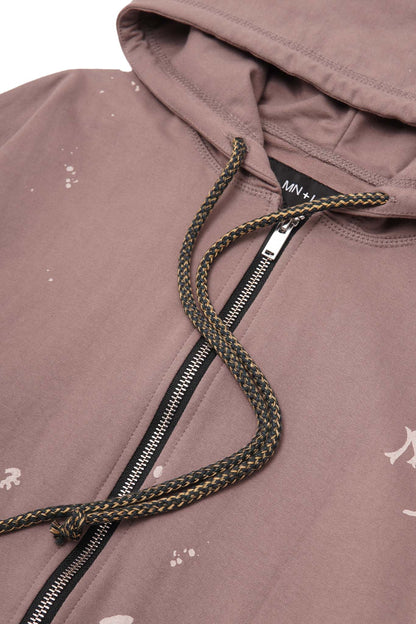"HITTER" PAINTER'S ZIP HOODIE IN MAUVE