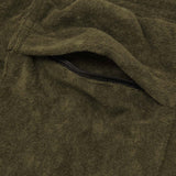 TOWEL TERRY SWEATSHORTS IN OLIVE