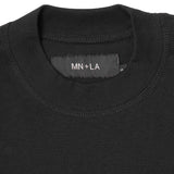 "CROP CIRCLES" MOCK NECK TEE IN CAVIAR/BONE