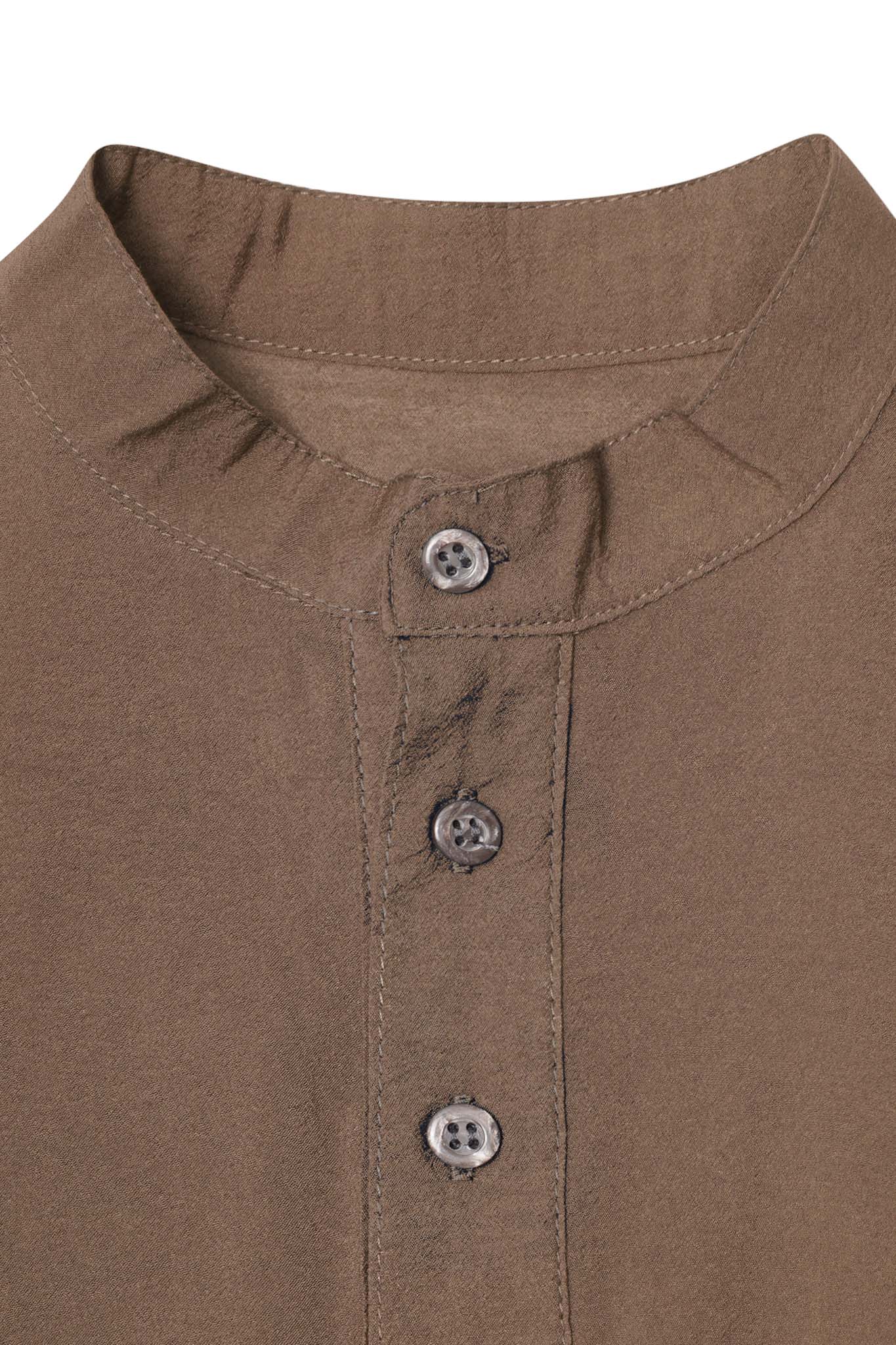 MANDARIN SHIRT IN OLIVE DRAB