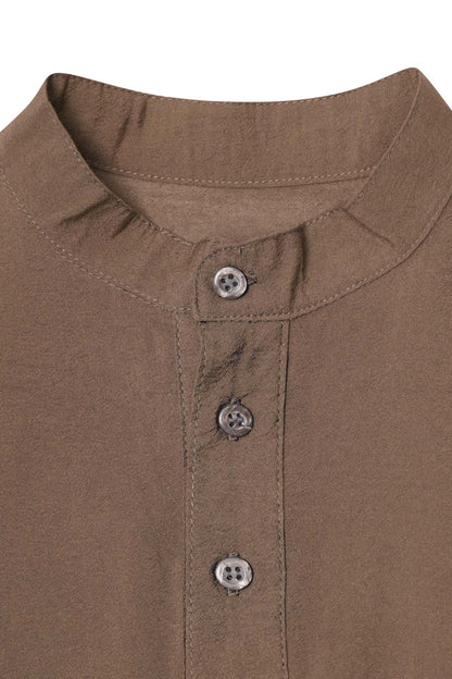 MANDARIN SHIRT IN OLIVE DRAB