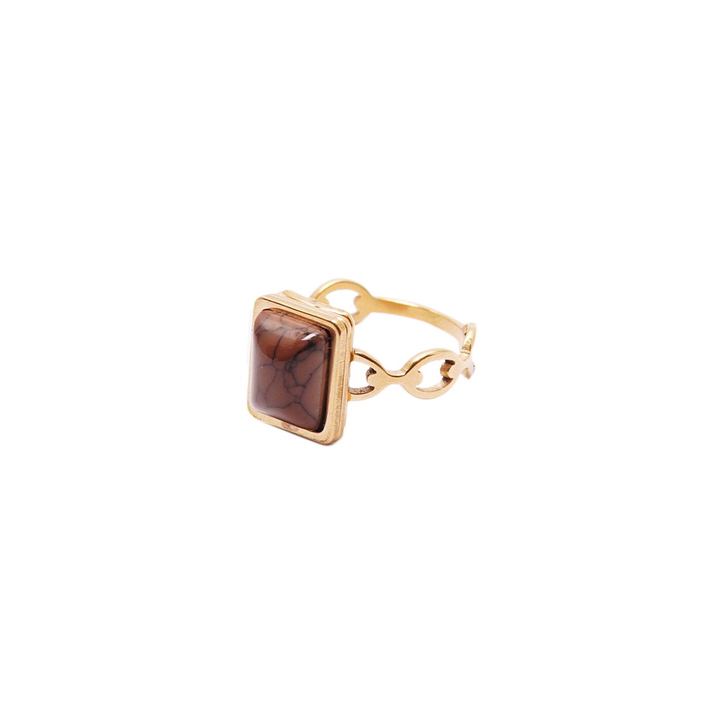 "DESERT ROCK" LINK GOLD RING