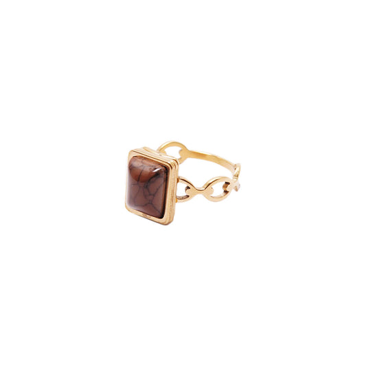 "DESERT ROCK" LINK GOLD RING