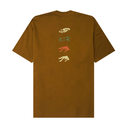 "COSMIC UNION" ULTRA HEAVY TEE IN RUST