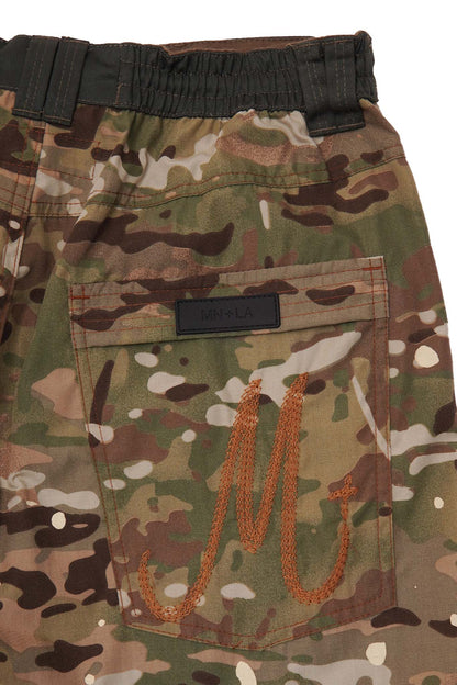 "PAINTER'S CAMO" DOUBLE KNEE PHAT SHORTS