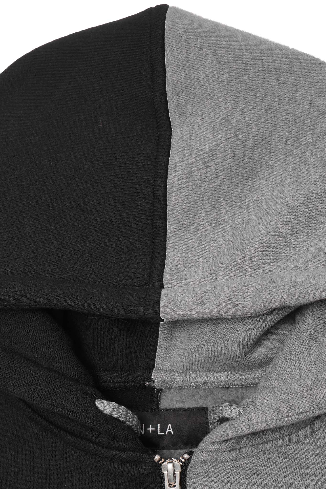 MN+LA™ SPLIT HOODIE IN ANTHRACITE/HEATHER GREY