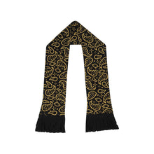 "PERSIAN PAISLEY" KNITTED SCARF IN ANTHRACITE