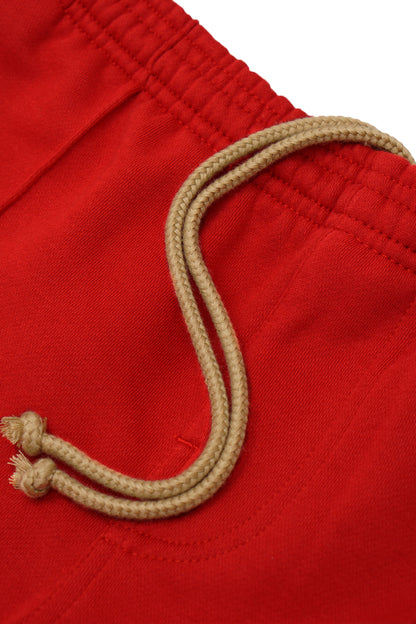 PLEATED WIDE LOUNGE PANTS IN FADED RED