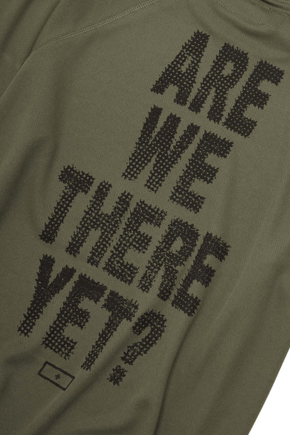 "ARE WE THERE YET?" TEE IN OLIVE