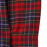MANDARIN L/S SHIRT IN CRIMSON NAVY PLAID
