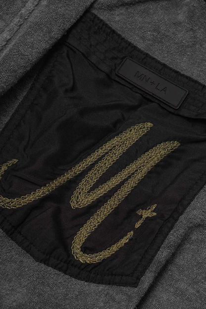 M+ TOWEL BOOTCUT PANTS IN CEMENT