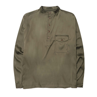 MANDARIN QUARTER L/S SHIRT IN CELADON