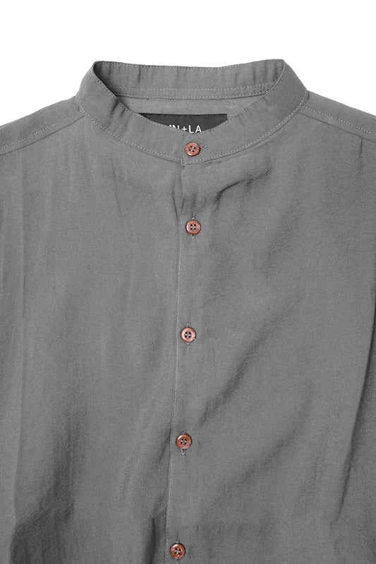 MANDARIN L/S SHIRT IN IRON GREY