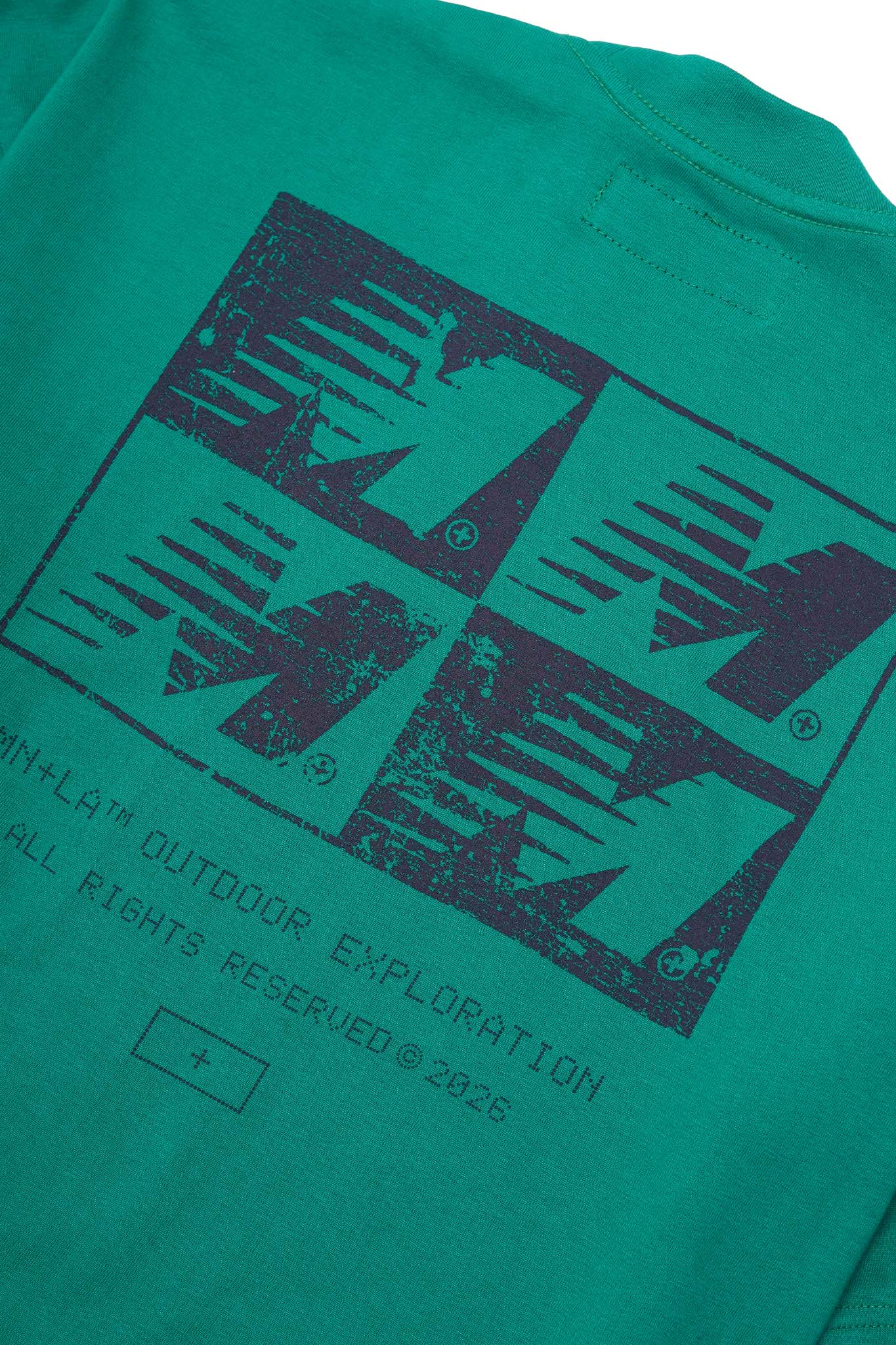 "OUTDOOR EXPLORATION" MULTI LOGO TEE IN JADE