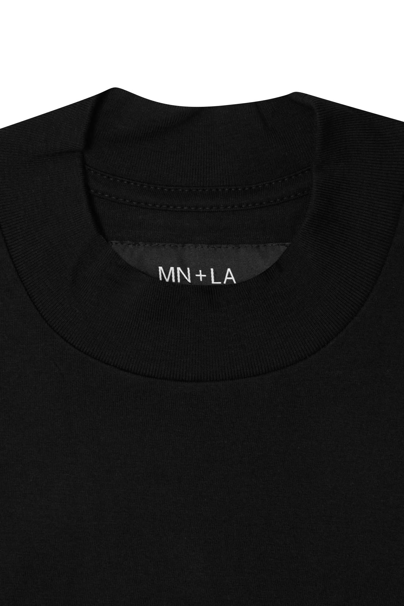 MOCK NECK TEE IN ANTHRACITE