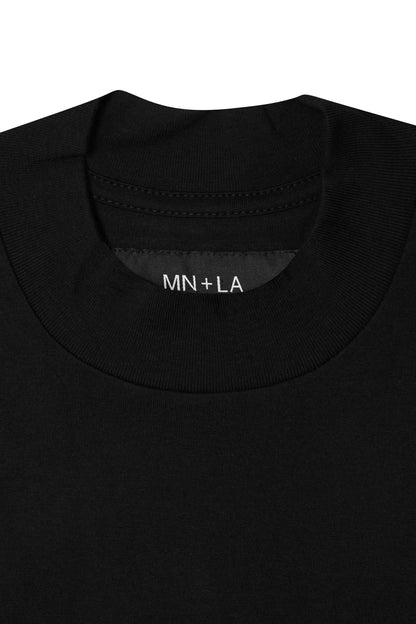 MOCK NECK TEE IN ANTHRACITE