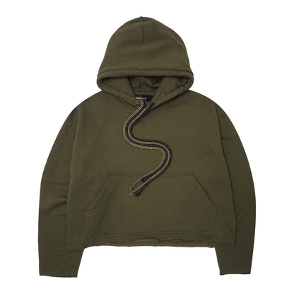 CUTOFF HOODIE IN OLIVE
