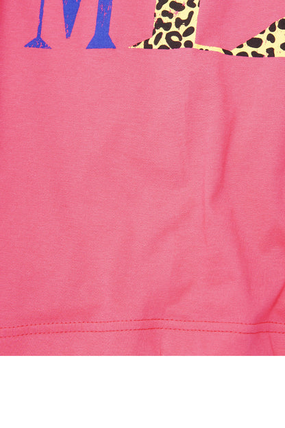"CALL ME" TEE IN STATIC PINK