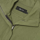 QUARTER ZIP L/S TEE IN FERN