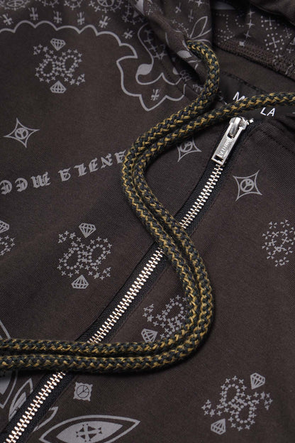 CLASSIC ZIP HOODIE IN IRON PAISLEY