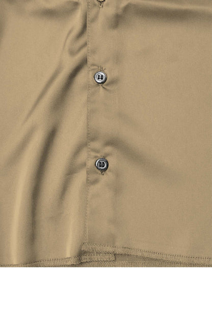 MANDARIN S/S SHIRT IN SIENNA