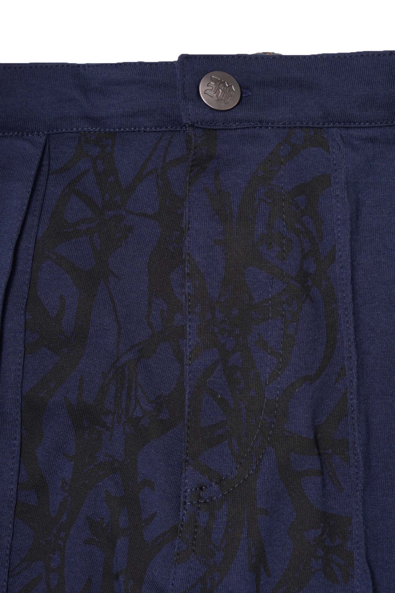 "VINES AND THORNS" OVERPOCKET PHAT PANTS IN NAVY