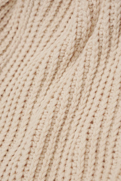 HAND KNIT FISHERMAN BEANIE (FOSSIL)