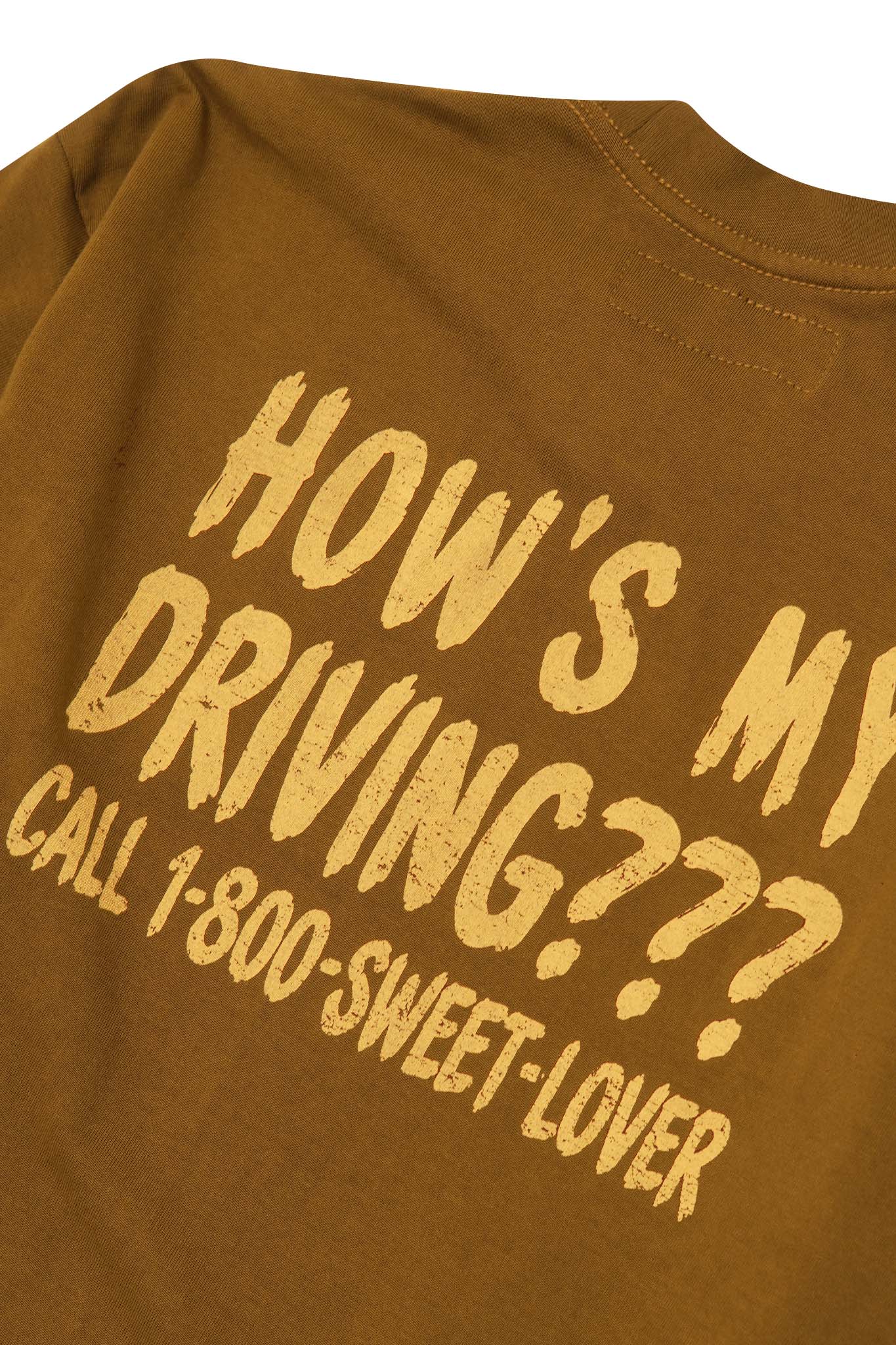 "HOW'S MY DRIVING???" ULTRA HEAVY TEE IN RUST