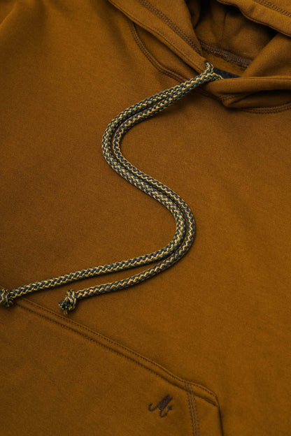M+ CUTOFF HOODIE IN RUST
