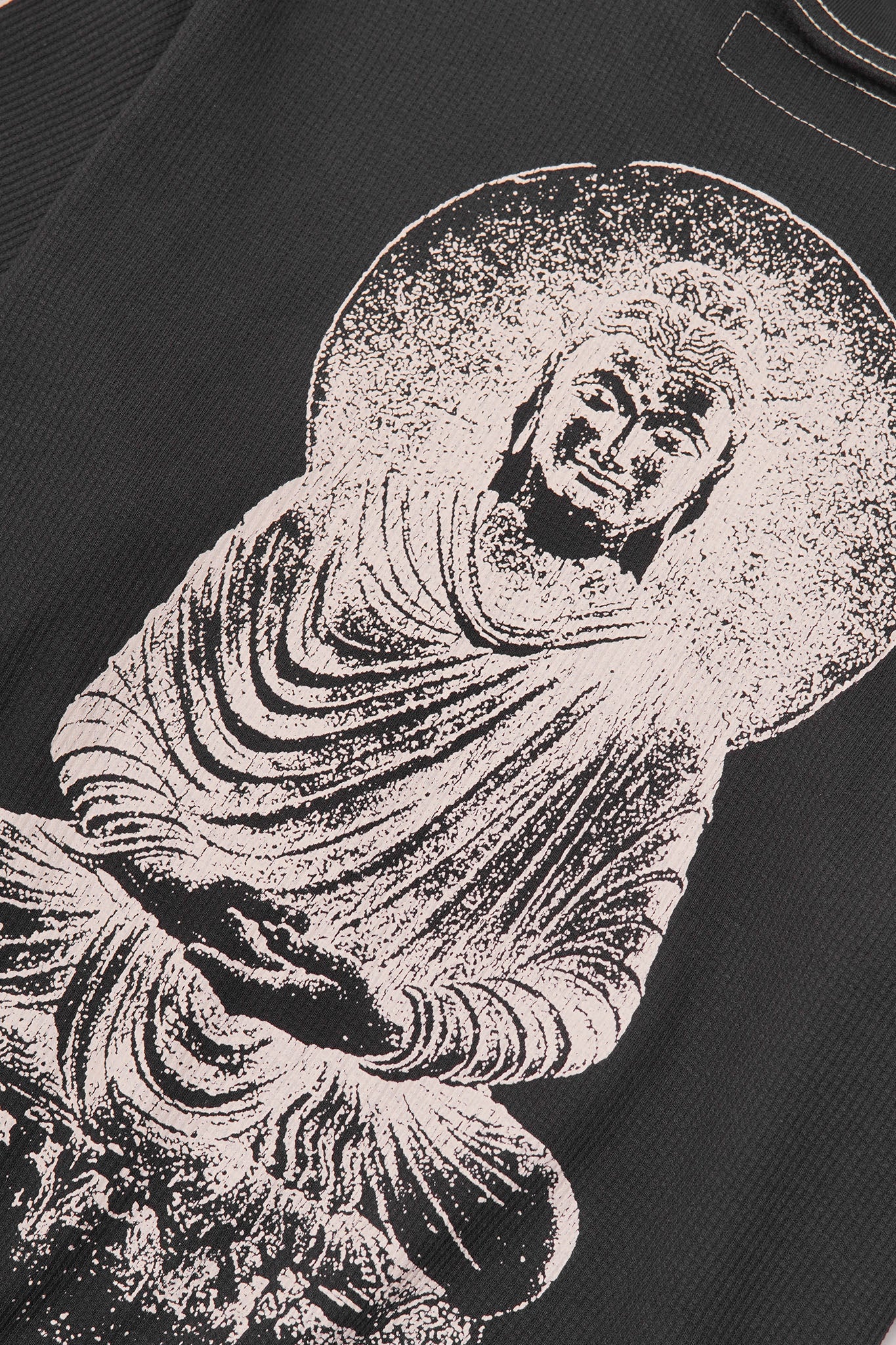 "THE ENLIGHTENED ONE" WAFFLE TEE IN ANTHRACITE