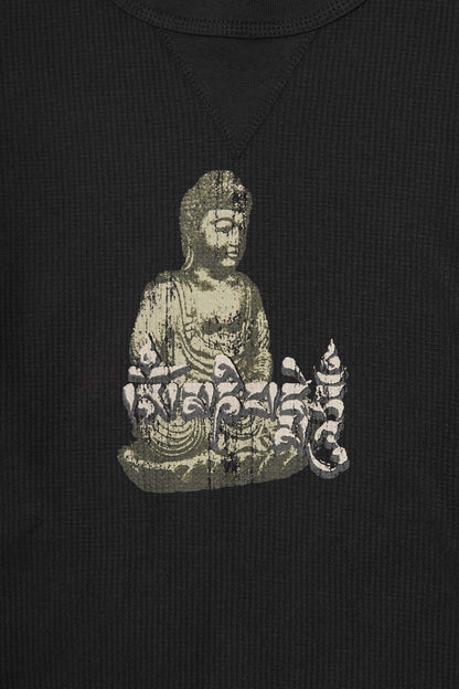"FORGOTTEN SCRIPT" WAFFLE TEE IN ANTHRACITE