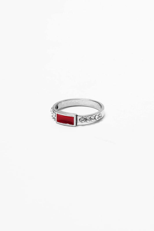 RUBY SILVA RING