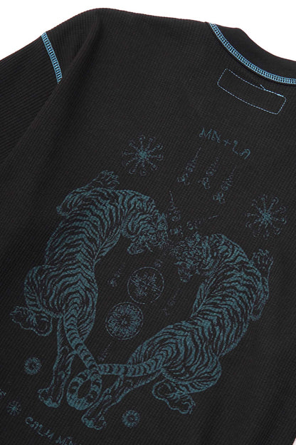 "FCF" WAFFLE TEE IN ANTHRACITE/JADE