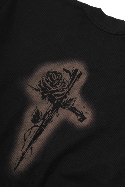 "CITY OF ANGELS" WAFFLE LONGSLEEVE TEE IN NIGHT OLIVE