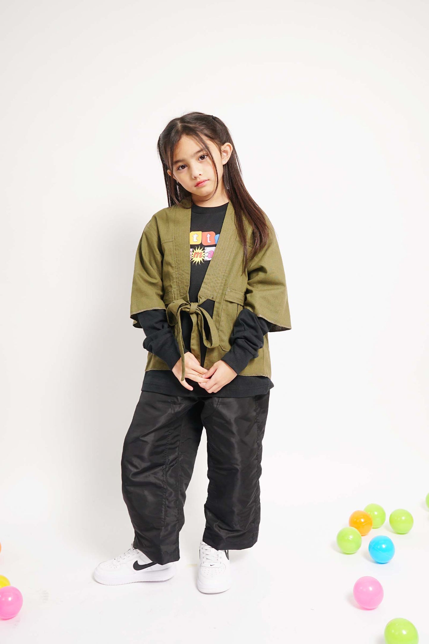 LITTLE HUMAN™ S/S DRAPE IN OLIVE