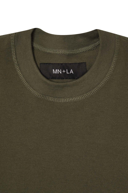 WAFFLE WEAVE VAST TEE IN OLIVE