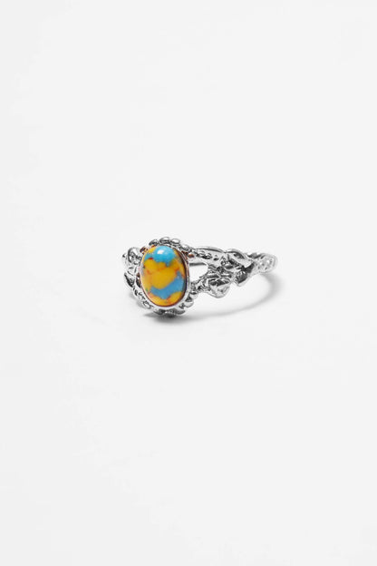 RAW TURQUOISE STEEL RING