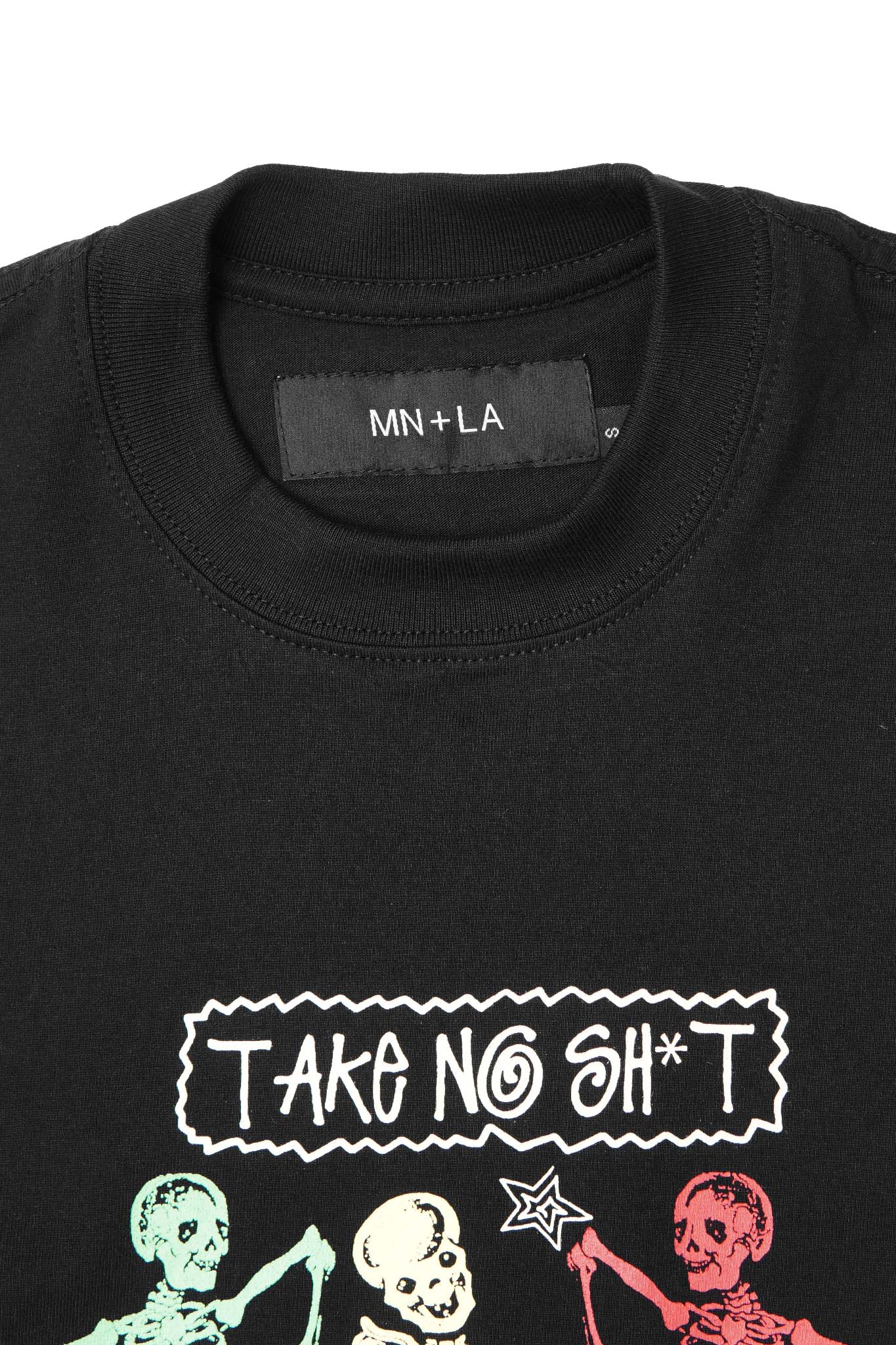 "TAKE NO SHIT" TEE IN CAVIAR