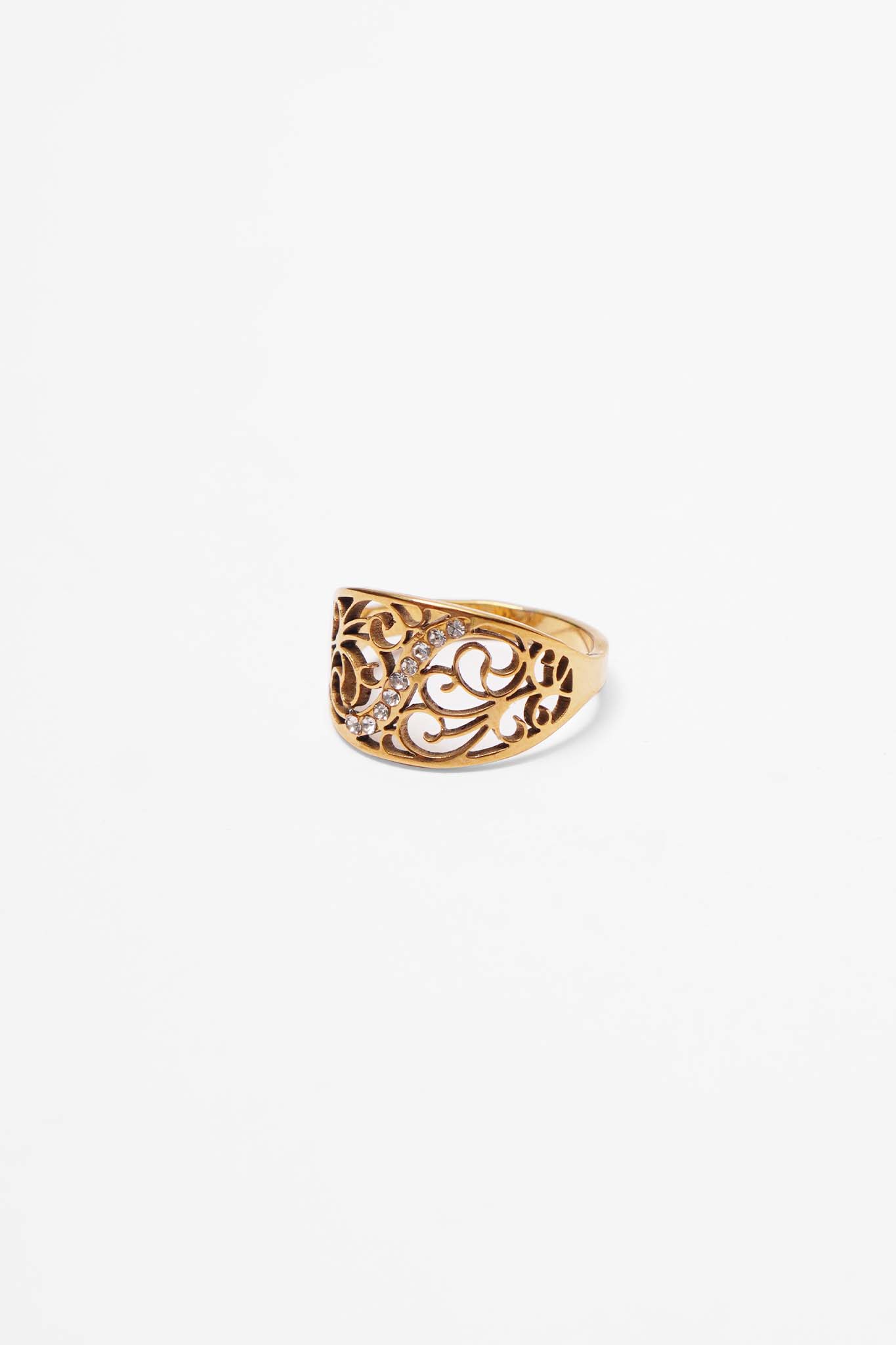 GLEAMSTONE ROOTS GOLD RING