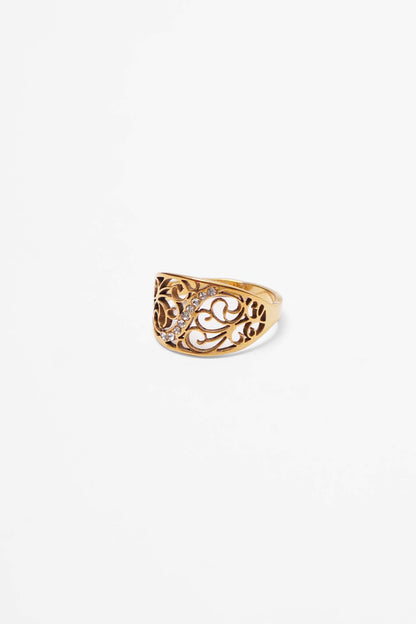 GLEAMSTONE ROOTS GOLD RING