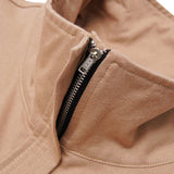 QUARTER ZIP L/S TEE IN BISQUE