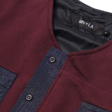 NEEDLEWORK CARDIGAN IN WINE