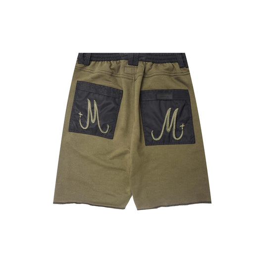 DOUBLE KNEE PHAT SHORTS IN OLIVE