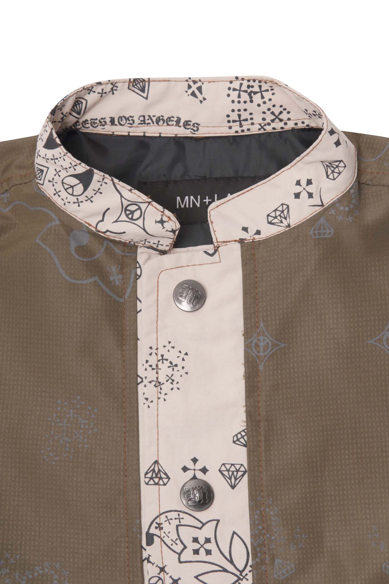 SHIFU JACKET IN OLIVE PAISLEY