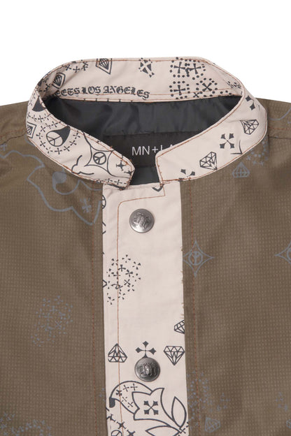 SHIFU JACKET IN OLIVE PAISLEY