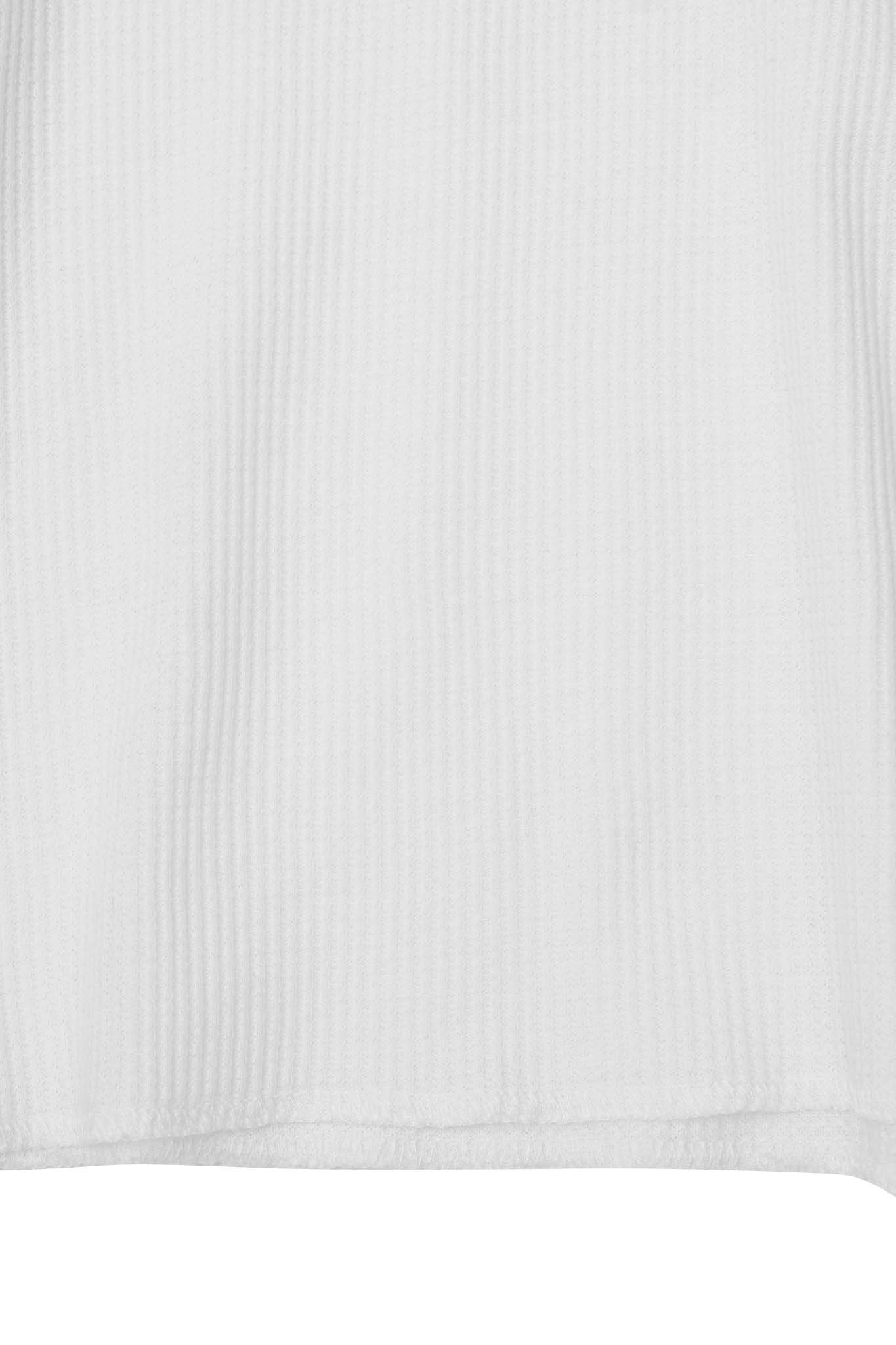 MILITIA MOCK NECK WAFFLE TEE IN WHITE